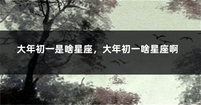 大年初一是啥星座，大年初一啥星座啊