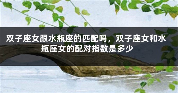 双子座女跟水瓶座的匹配吗，双子座女和水瓶座女的配对指数是多少