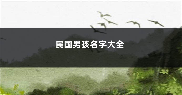 民国男孩名字大全