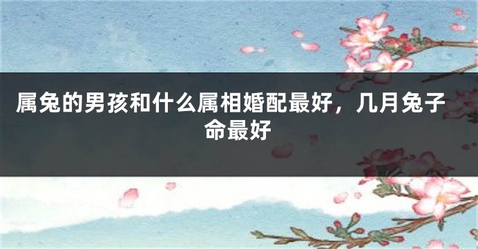 属兔的男孩和什么属相婚配最好，几月兔子命最好