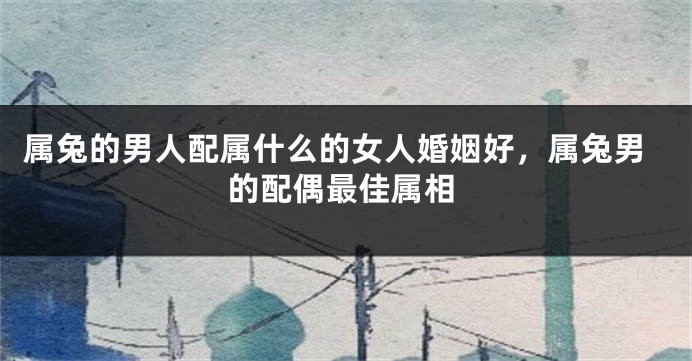 属兔的男人配属什么的女人婚姻好,属兔男的配偶最佳属相