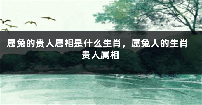 属兔的贵人属相是什么生肖，属兔人的生肖贵人属相