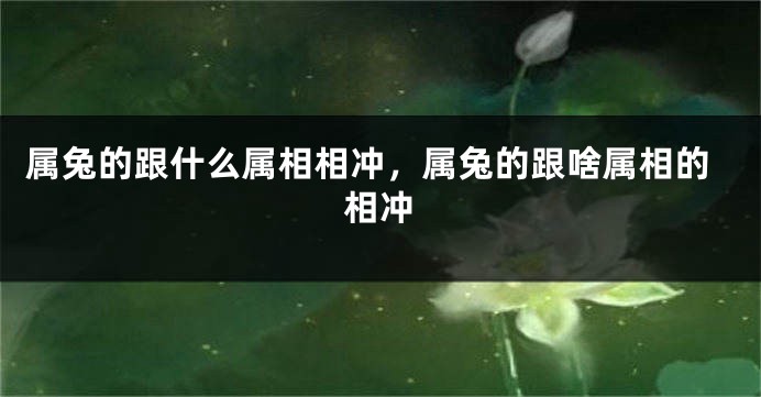 属兔的跟什么属相相冲，属兔的跟啥属相的相冲