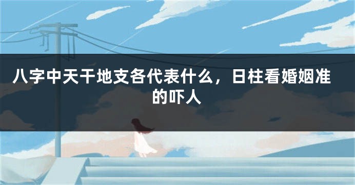 八字中天干地支各代表什么，日柱看婚姻准的吓人
