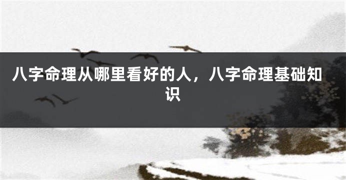 八字命理从哪里看好的人，八字命理基础知识