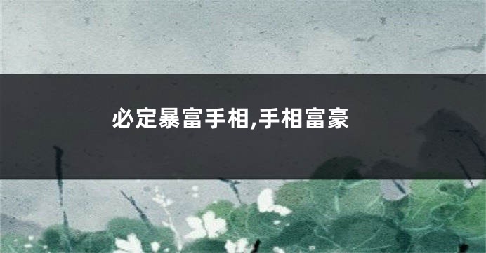 必定暴富手相,手相富豪
