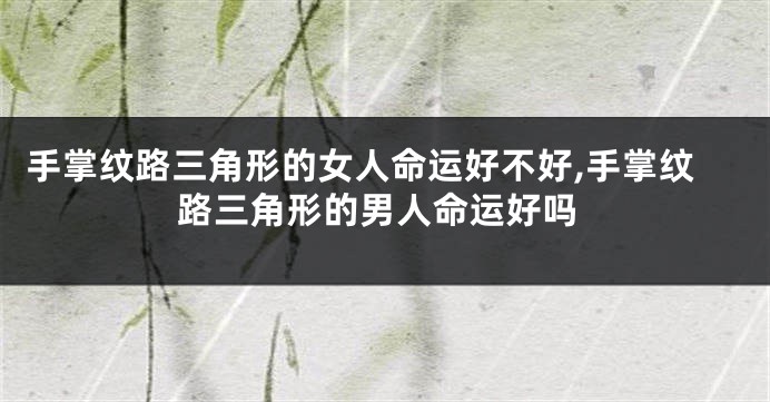 手掌纹路三角形的女人命运好不好,手掌纹路三角形的男人命运好吗