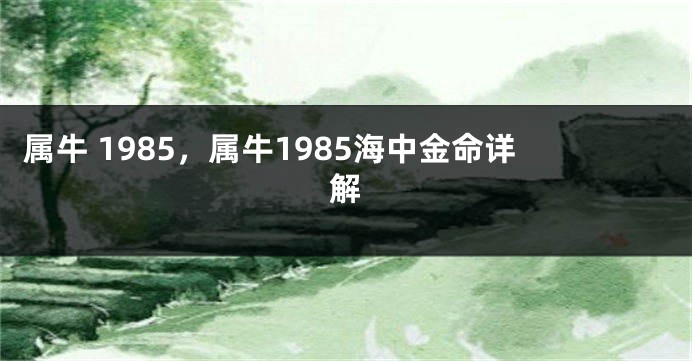 属牛 1985，属牛1985海中金命详解