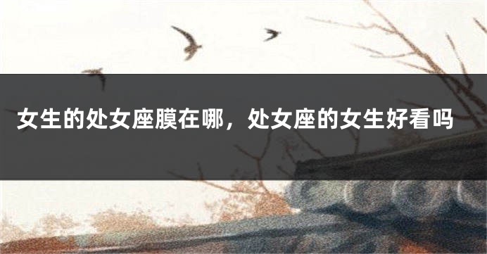 女生的处女座膜在哪，处女座的女生好看吗