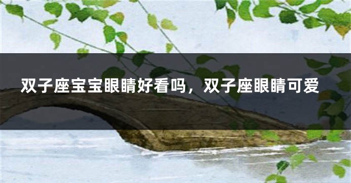 双子座宝宝眼睛好看吗，双子座眼睛可爱