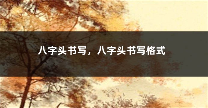 八字头书写，八字头书写格式