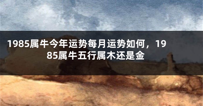 1985属牛今年运势每月运势如何,1985属牛五行属木还是金