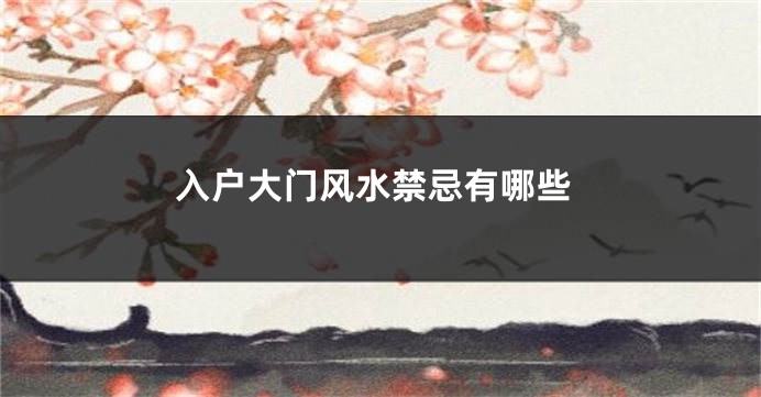 入户大门风水禁忌有哪些
