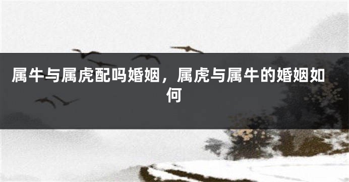 属牛与属虎配吗婚姻，属虎与属牛的婚姻如何