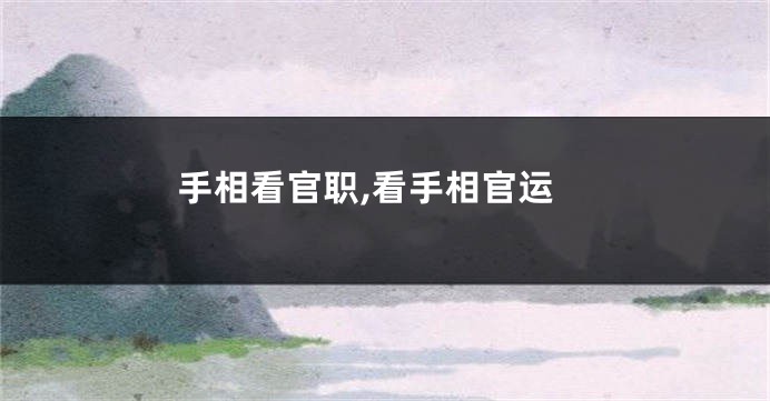 手相看官职,看手相官运
