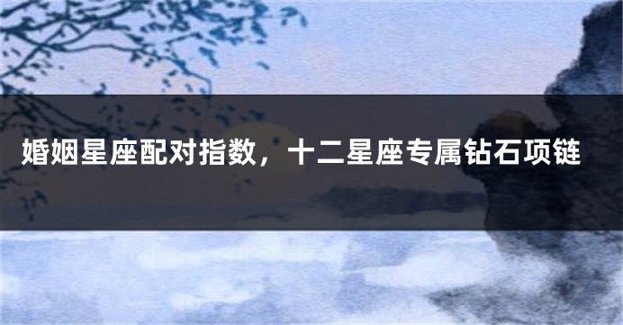 婚姻星座配对指数，十二星座专属钻石项链