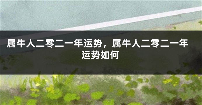 属牛人二零二一年运势,属牛人二零二一年运势如何