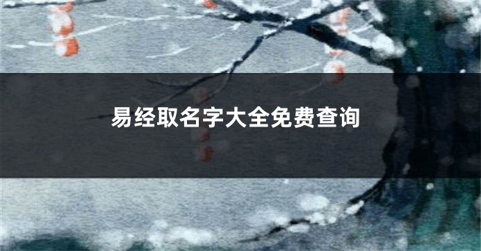 易经取名字大全免费查询