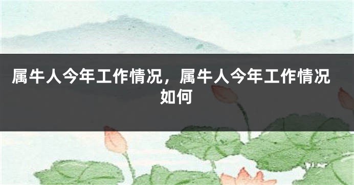 属牛人今年工作情况，属牛人今年工作情况如何
