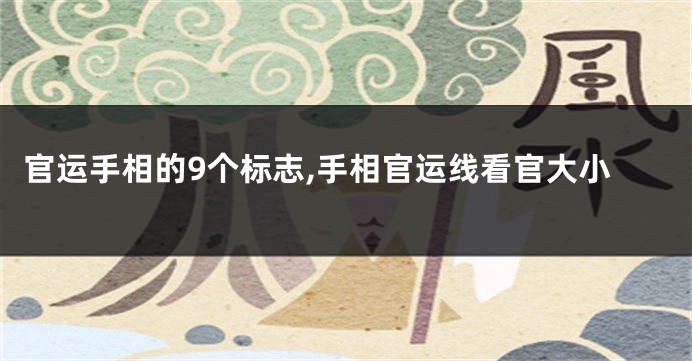 官运手相的9个标志,手相官运线看官大小