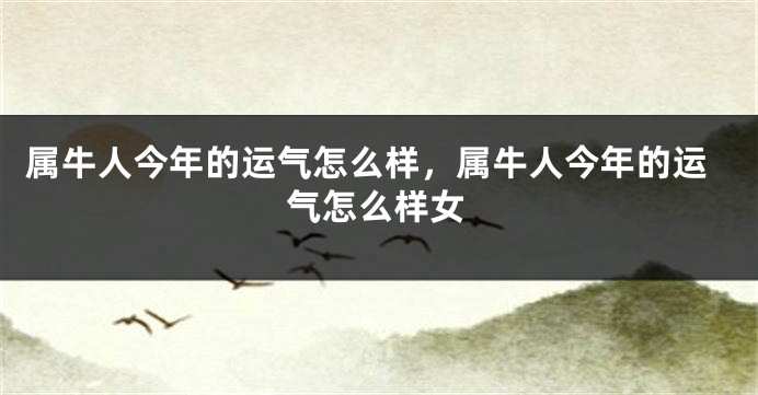 属牛人今年的运气怎么样，属牛人今年的运气怎么样女