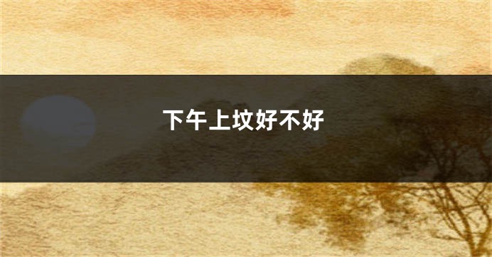 下午上坟好不好