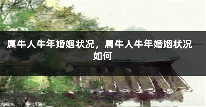 属牛人牛年婚姻状况,属牛人牛年婚姻状况如何