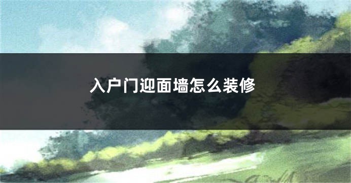 入户门迎面墙怎么装修