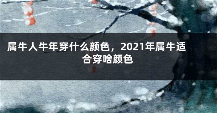 属牛人牛年穿什么颜色，2021年属牛适合穿啥颜色