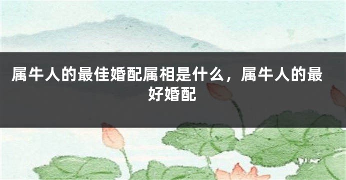 属牛人的最佳婚配属相是什么，属牛人的最好婚配