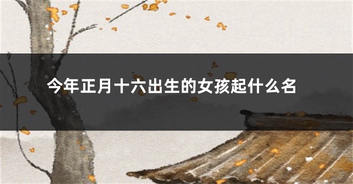今年正月十六出生的女孩起什么名