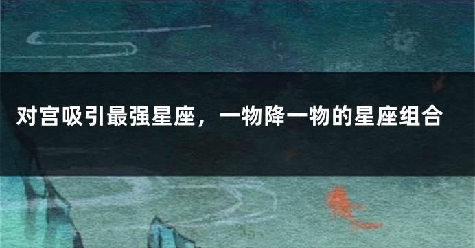 对宫吸引最强星座，一物降一物的星座组合