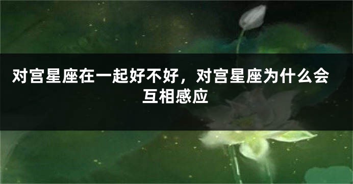 对宫星座在一起好不好，对宫星座为什么会互相感应