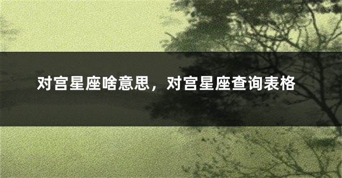 对宫星座啥意思，对宫星座查询表格