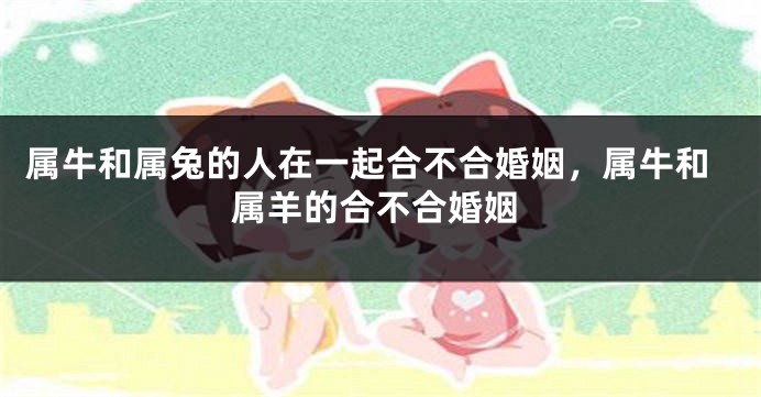 属牛和属兔的人在一起合不合婚姻，属牛和属羊的合不合婚姻