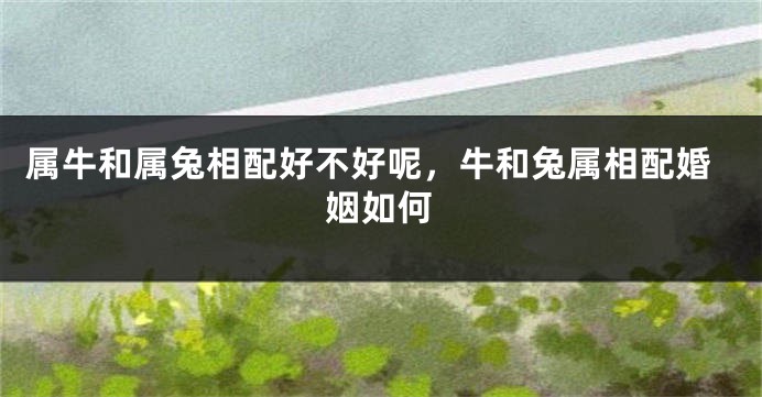 属牛和属兔相配好不好呢，牛和兔属相配婚姻如何