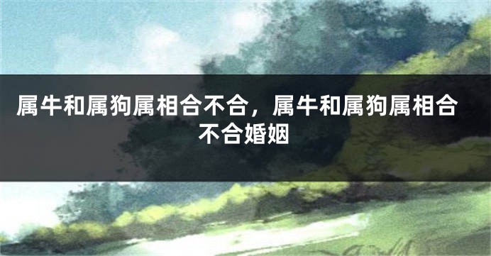 属牛和属狗属相合不合，属牛和属狗属相合不合婚姻