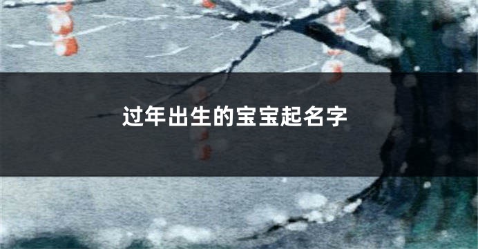 过年出生的宝宝起名字