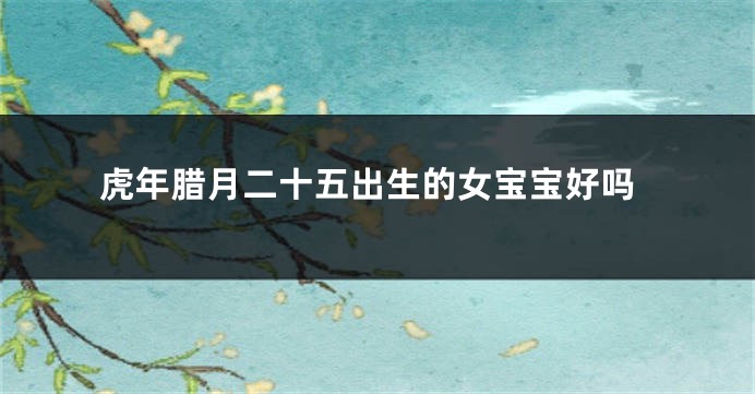 虎年腊月二十五出生的女宝宝好吗