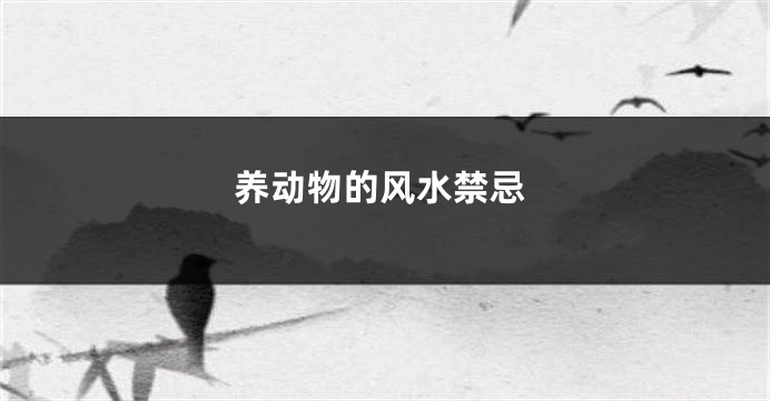 养动物的风水禁忌