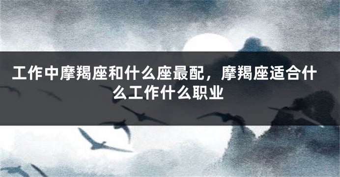 工作中摩羯座和什么座最配，摩羯座适合什么工作什么职业