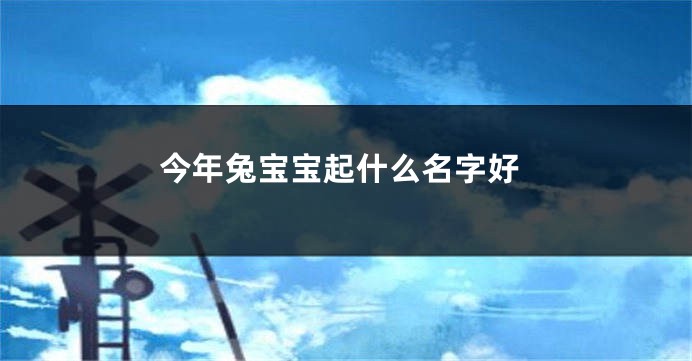 今年兔宝宝起什么名字好