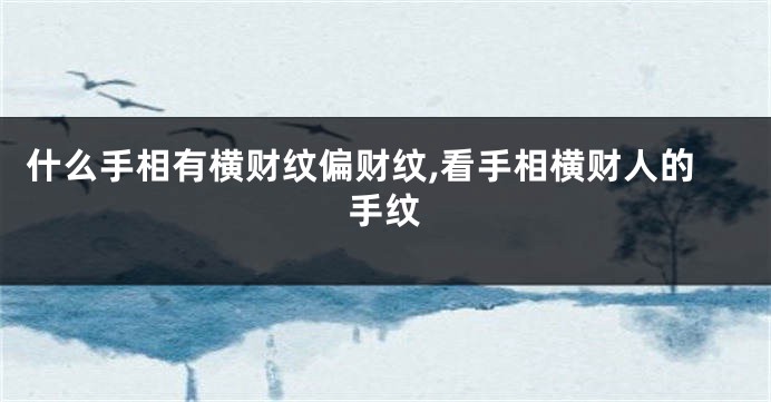 什么手相有横财纹偏财纹,看手相横财人的手纹