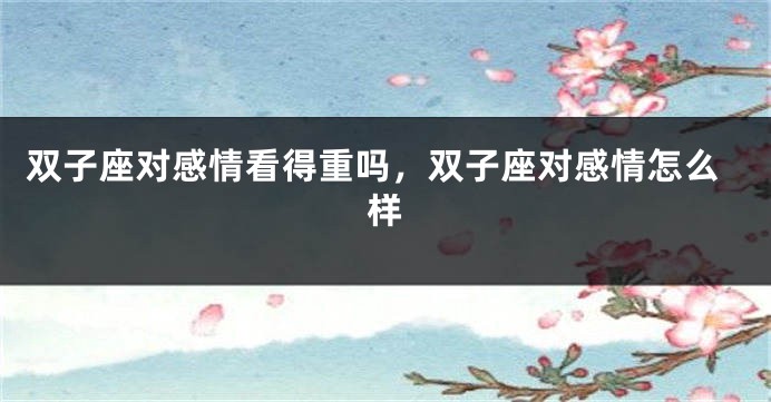 双子座对感情看得重吗，双子座对感情怎么样
