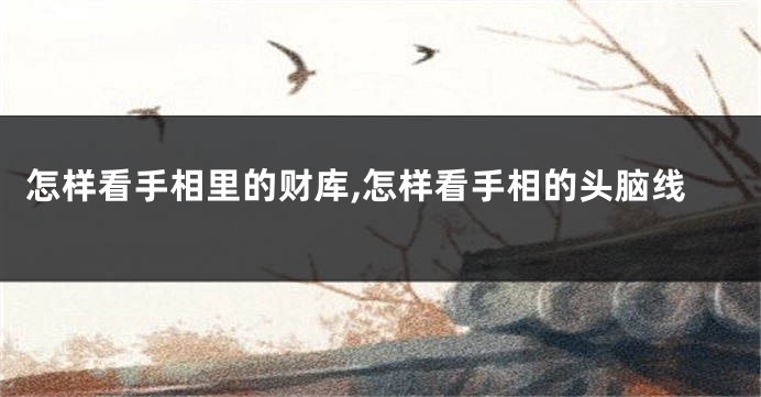 怎样看手相里的财库,怎样看手相的头脑线