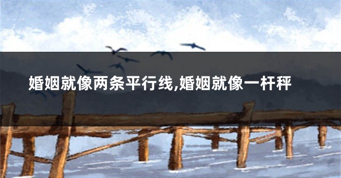 婚姻就像两条平行线,婚姻就像一杆秤