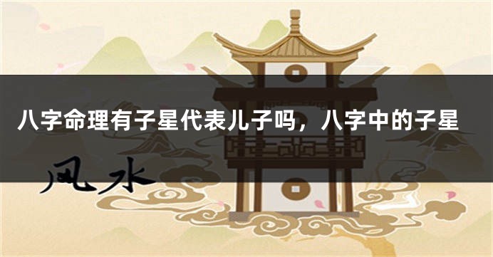 八字命理有子星代表儿子吗，八字中的子星