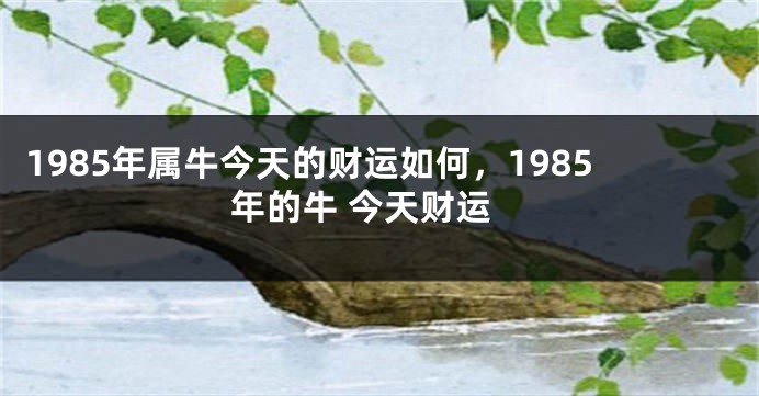 1985年属牛今天的财运如何，1985年的牛 今天财运