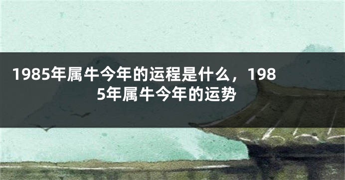 1985年属牛今年的运程是什么，1985年属牛今年的运势