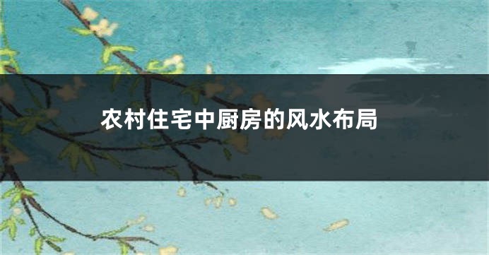 农村住宅中厨房的风水布局